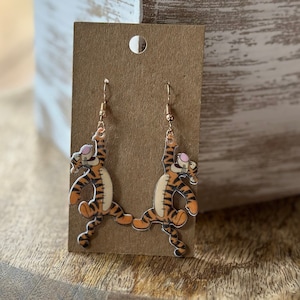 Tigger dangle earrings/ hypoallergenic/ Winnie the Pooh/ Hundred Acre Wood/ Pooh/ Tigger/ Friends/ Gifts for Her/ Gifts for Girls/ Earrings