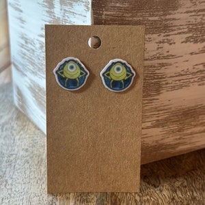 Pendientes de monstruo, hechos a mano, Mike Wazowski