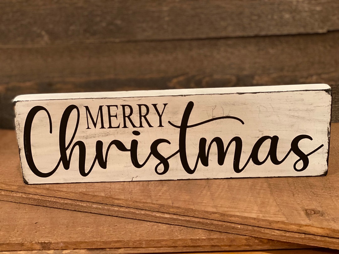 Christmas Signe Merry Christmas Sign, Christmas Sign, White Sign, Winter Sign, Holiday ...