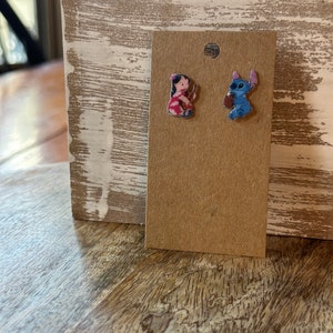 Stitch Stud Earrings/ Ohana Earrings/ Hawaiian/ Hypoallergenic/ Handmade/ Gifts for her