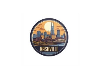 Adesivo o magnete con lo skyline di Nashville / Souvenir di viaggio del Tennessee