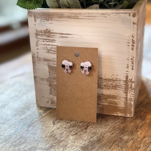 Mouse Earrings Studs, Stud Earrings, Mouse Jewelry, Hypoallergenic, Handmade, Gifts for Girls, Gifts for her
