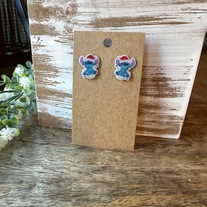 Stitch Stud Earrings/ Ohana Earrings/ Hawaiian/ Hypoallergenic/ Handmade/ Gifts for her