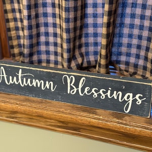Autumn Blessings Sign, Blue Autumn Sign, Fall Sign, Shelf Sitter, Wood Sign, Autumn Decor, Fall Decor, Fall Wood Decor, Autumn, Fall Decors