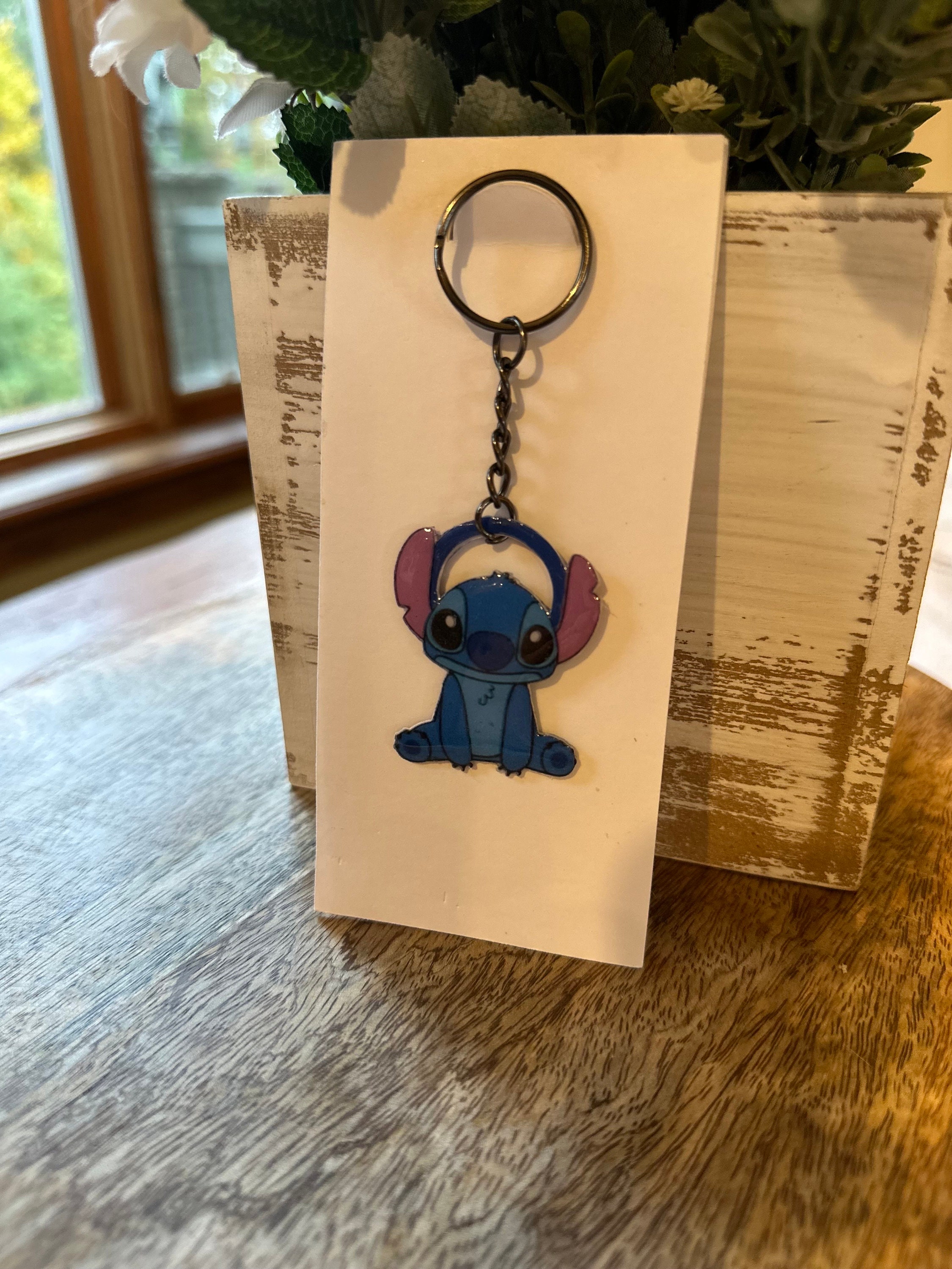 Disney Stitch Pewter Keychain Key Ring Monogram Lilo And Stitch Licensed  Metal