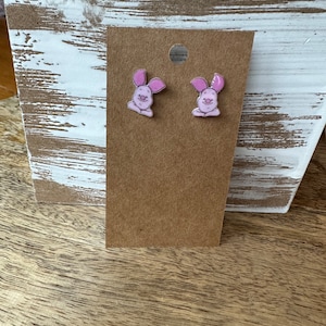 Piglet Earrings, Hundred Acre Wood, Handmade, Winnie the Pooh,