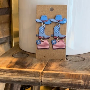 4th of July Earrings, Drop Earrings, Dangle Earrings, Hypoallergenic, Nickel Free