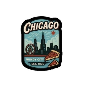 Chicago Aufkleber oder Magnet – Windy City Souvenir, Chicago Skyline, Reisegeschenk, Midwest City, Urban Decor