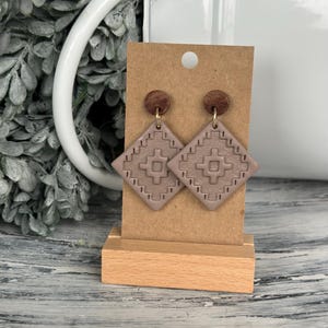 Boho Polymer Clay Drop Earrings