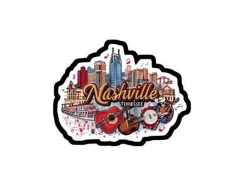 Adesivo o calamita di Nashville / Souvenir di musica country del Tennessee
