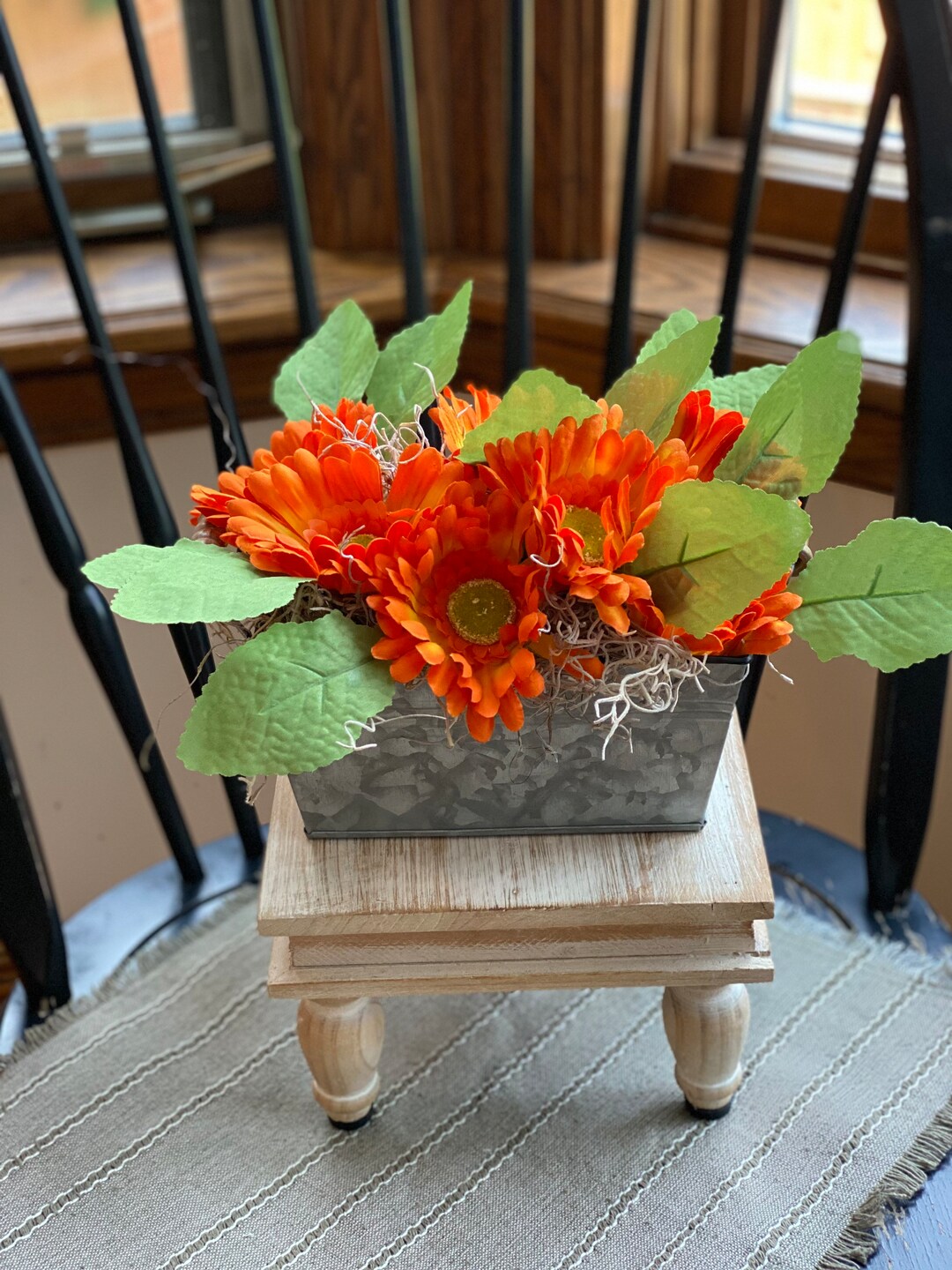 Orange Floral Arrangement, Bright Florals, Farmhouse Florals, Country