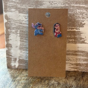Stitch Stud Earrings/ Ohana Earrings/ Hawaiian/ Hypoallergenic/ Handmade/ Gifts for her