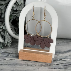 Boho Polymer Clay Earrings With Gold Accents