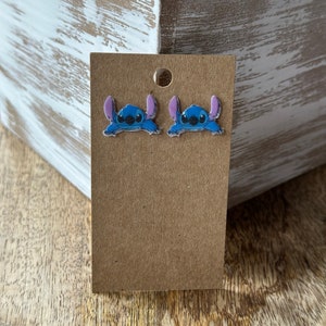 Stitch Stud Earrings/ Ohana Earrings/ Hawaiian/ Hypoallergenic/ Handmade/ Gifts for her image 3