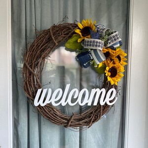 Welcome Wreath, Grapevine Wreath, Country Wreath, Simple Wreath, Everyday Wreath, Front Door Decor, Welcome Decor, Farmhouse Wreath, Decor