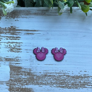 Valentines Mouse Ears Stud Earrings