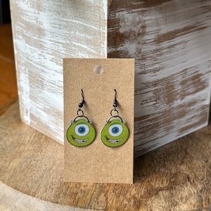 Pendientes de monstruo, hechos a mano, Mike Wazowski