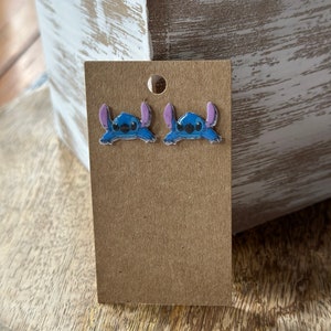 Stitch Stud Earrings/ Ohana Earrings/ Hawaiian/ Hypoallergenic/ Handmade/ Gifts for her image 2