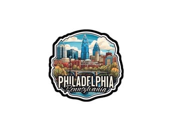 Adesivo skyline di Filadelfia / Magnete da viaggio di Filadelfia, souvenir della Pennsylvania