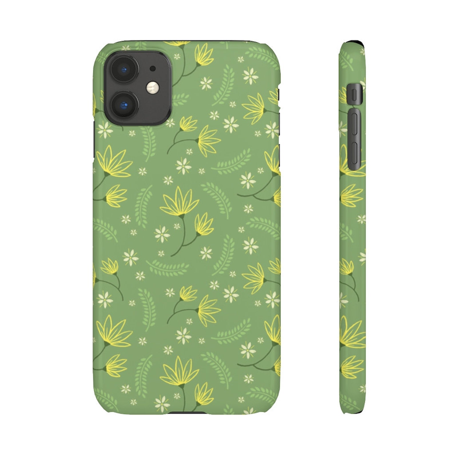 Green Phone Case Green Floral Case Floral Phone Case Etsy