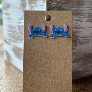 Stitch Stud Earrings/ Ohana Earrings/ Hawaiian/ Hypoallergenic/ Handmade/ Gifts for her image 4