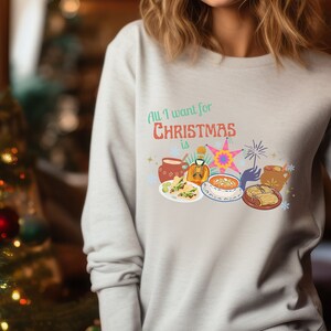 Mexican Christmas sweatshirt antojitos mexicanos holiday season food spanish Xmas sweater feliz navidad sweatshirt tacos y tamales shirt