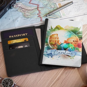 Passport holder, Personalized Leather Passport Cover Holder, passport wallet gift for world traveler, Personalized wallet passport for men
