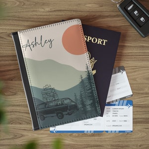Personalized Leather Passport Cover Holder, Passport holder passport cover, gift for world traveler Personalized wallet passport for vanlife