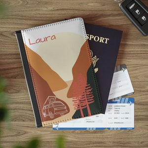 Personalized Leather Passport Cover Holder, Passport holder passport wallet gift for world traveler Personalized wallet passport for vanlife