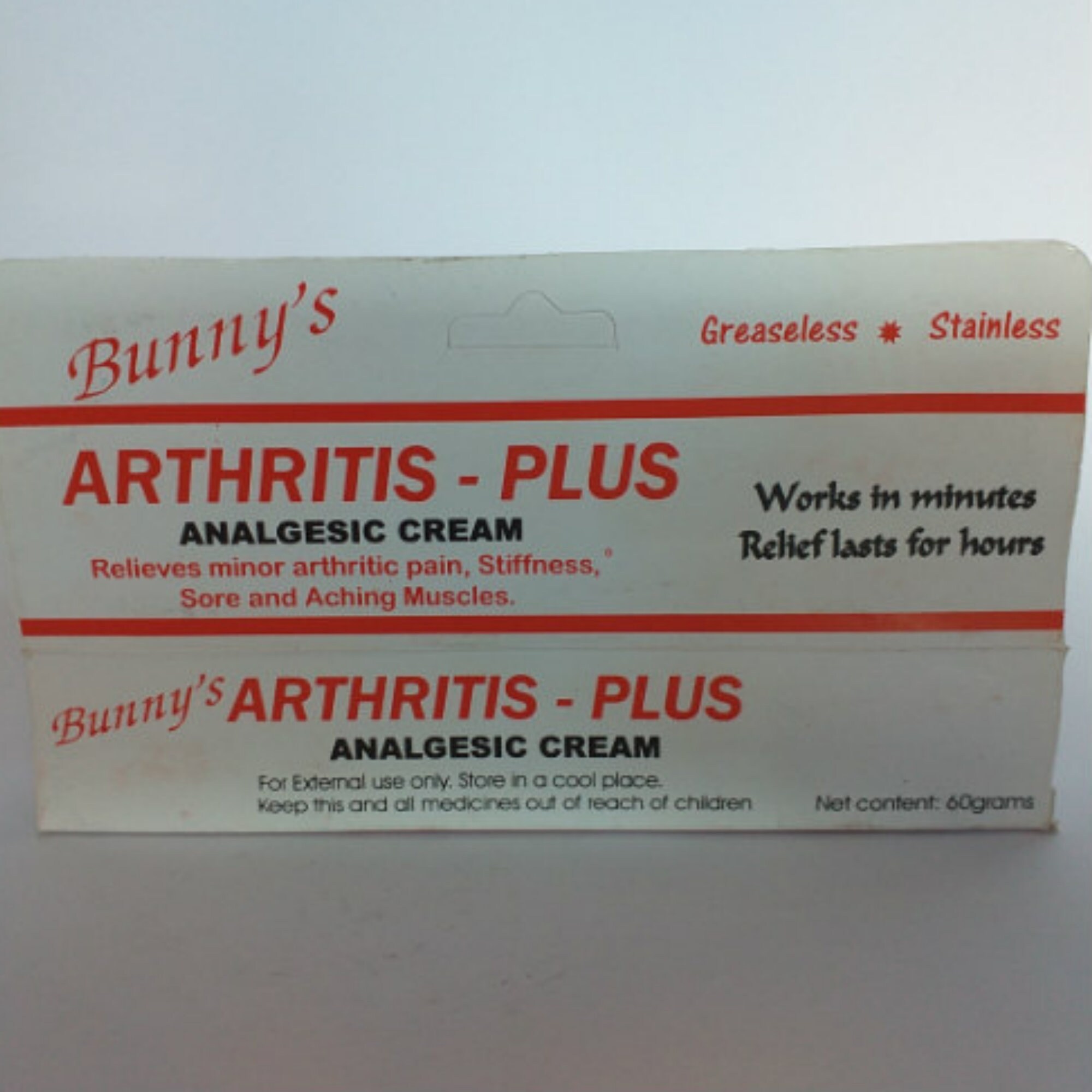 Bunnys Arthritis Plus Analgesic Cream 60g Best Seller Etsy