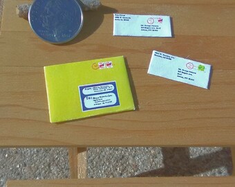 Barbie Dollhouse Miniature Accessory 2pc LETTER MAIL /& BROWN PACKAGE postal