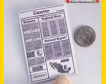 Miniature Newspaper from Fantastic Mr. Fox in 1:12 Scale