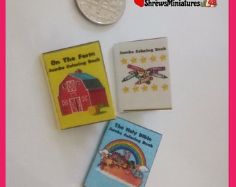 Miniature Coloring Book in 1:12 Scale