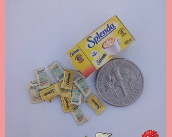 Miniature Open Box of Splenda Packets in 1:12 Scale