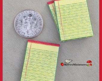 Miniature Tablet of Yellow Paper 1:12 Scale