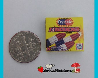 Miniature Box of Firecracker Popsicles in 1:12 Scale