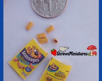 Miniature Open Package of Snausages Dog Treats in 1:12 Scale