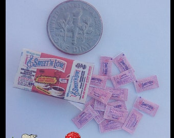 Miniature Open Box of Sweet'N Low Packets in 1:12 Scale