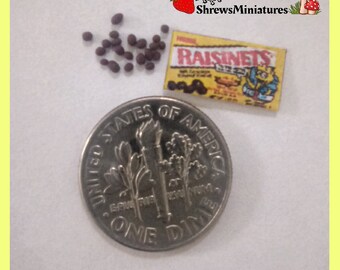 Miniature Open Bag of Raisinets in 1:12 Scale