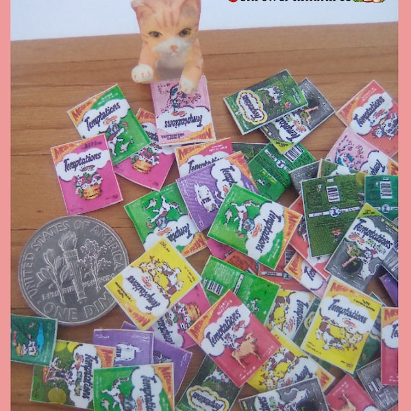 Miniature Bag of Temptations Cat Treats 1:12 Scale