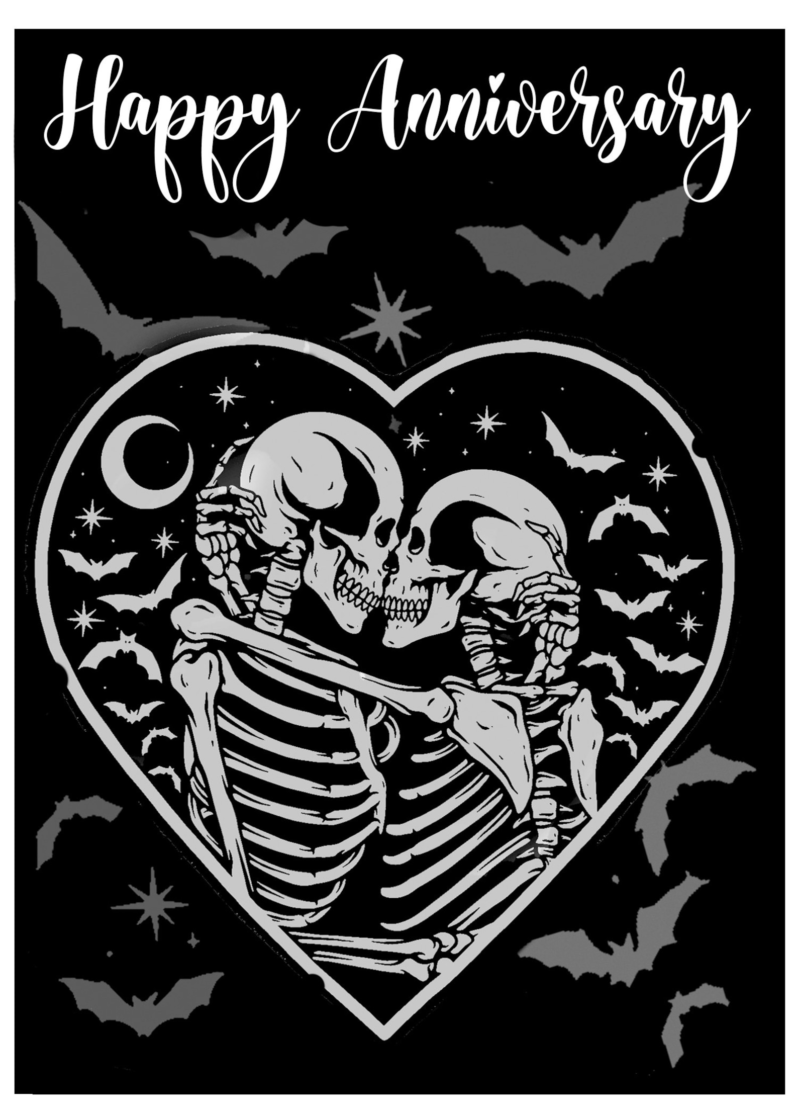 Gothic Anniverary Greetings Card Anniversary Card Spooky Etsy