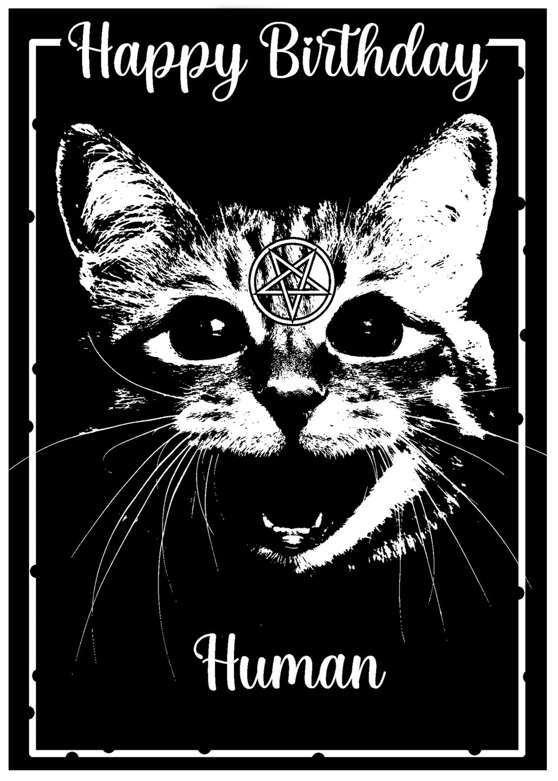 Gothic Cat Birthday Greetings Card Birthday Card Cat Cat - Etsy UK