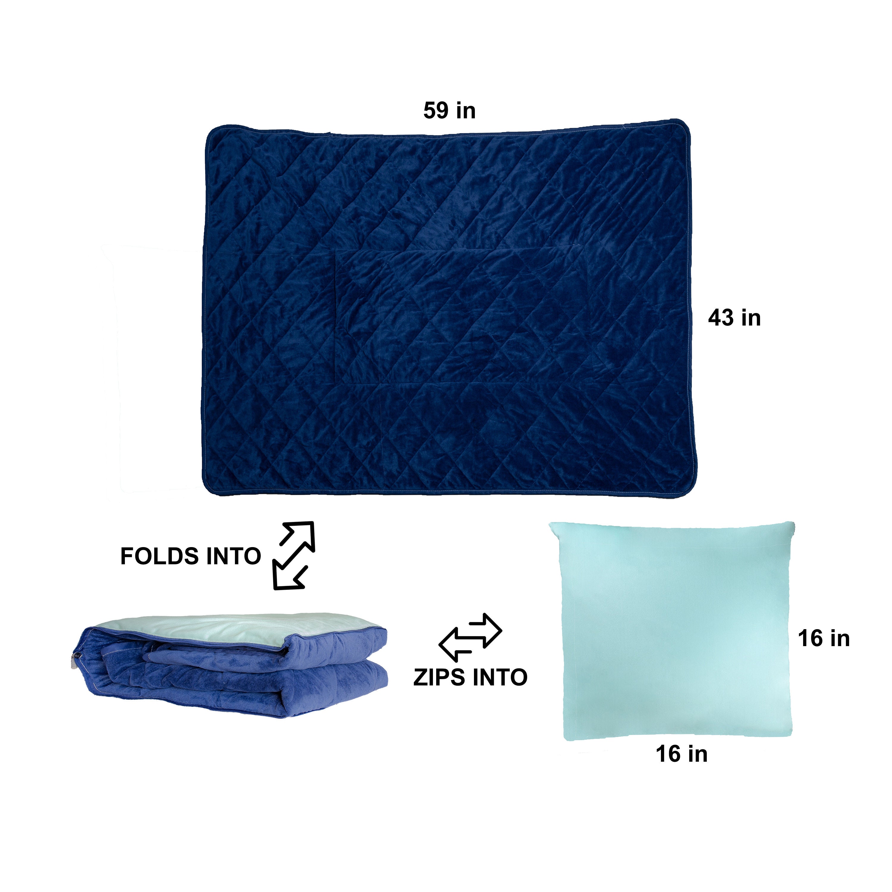 Blanket Quillow A Blanket folds into a pillow with zipper Etsy