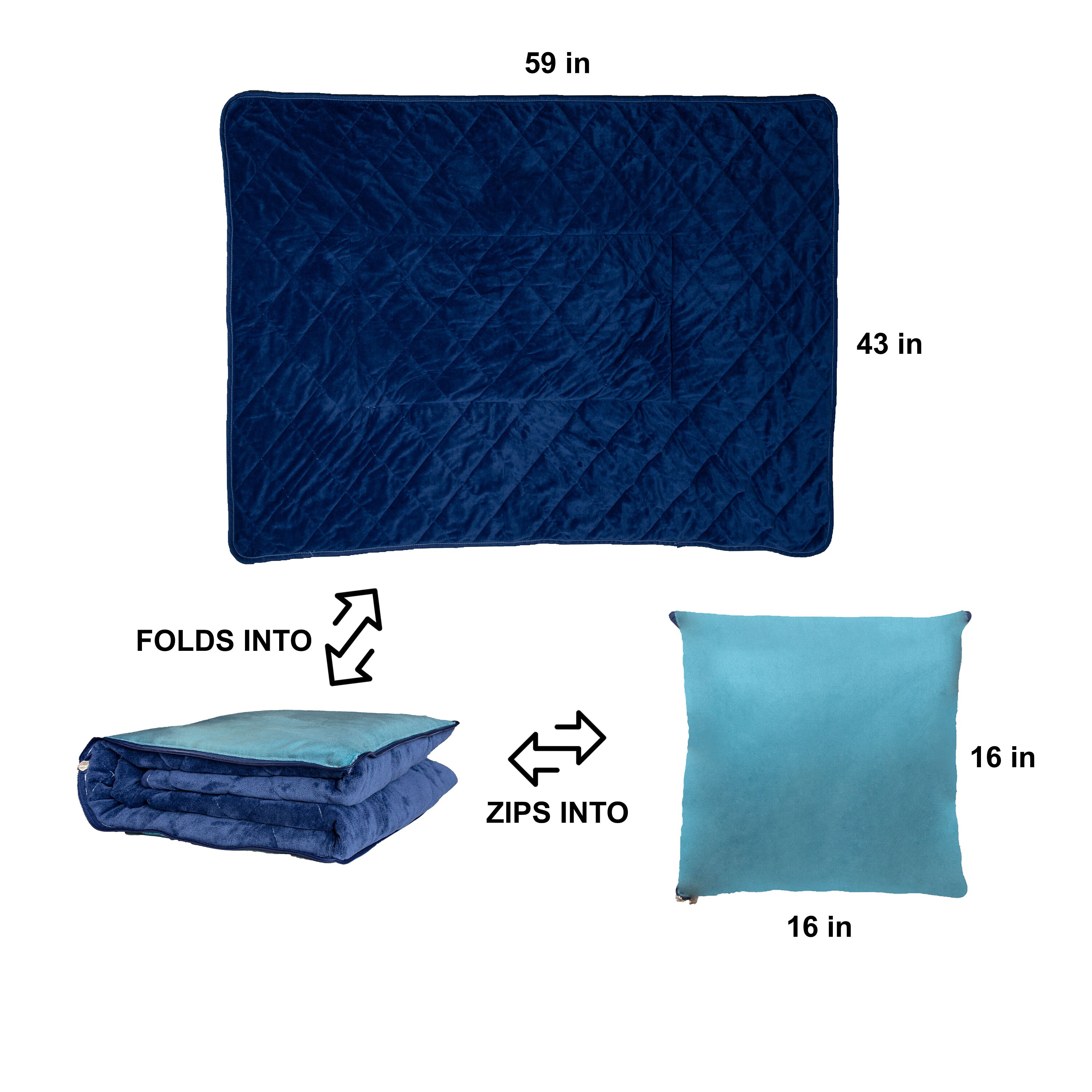 Blanket Quillow A Blanket folds into a pillow with zipper Etsy Polska