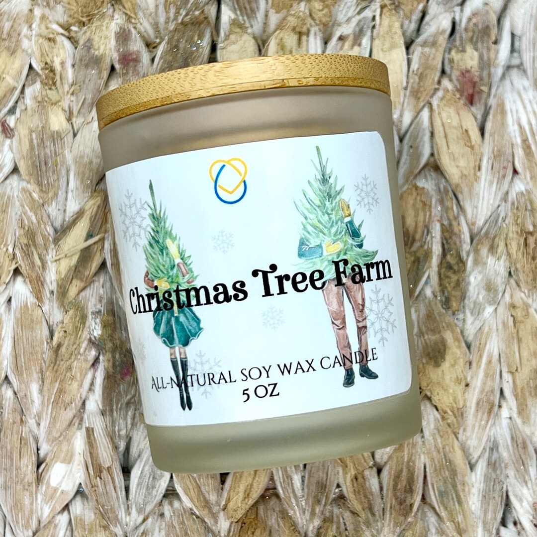 Christmas Tree Scented Soy Candle White Frosted Jar Candle Etsy