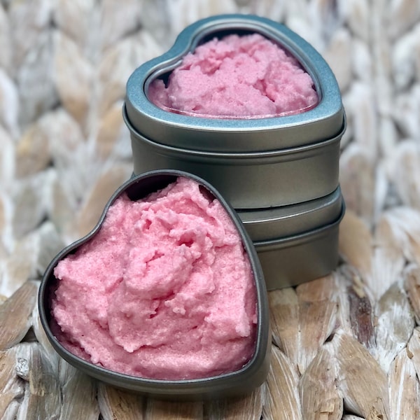 Strawberry Flavored Vegan Sugar Lip Scrub Skincare Treatment - 2 oz Natural Exfoliating Moisturizer for Soft Lips