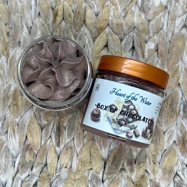 Chocolate Whipped Body Butter - Shea Butter Cocoa Lotion Vegan Skincare for Chocolate Lover - Vday Gift