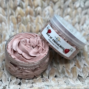 8 oz Chocolate Scented Vegan Whipped Foaming Bath Butter Cream Soap - Body Wash Shower Product Chocolate Lover Gift