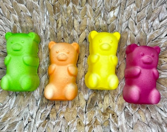 Bomba de baño de osito de goma: efervescente, vegana y hecha a mano con aroma a caramelo