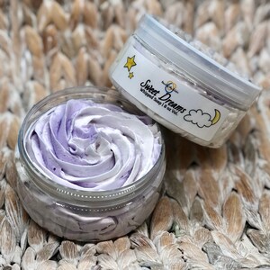 Sweet Dreams Lavender Vanilla Vegan Whipped Cream Bath Butter Soap - Relaxing Essential Oil Luxury Foaming Bath Whip